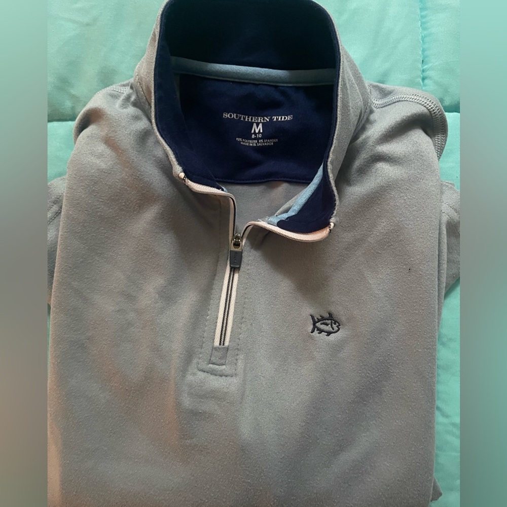Southern Tide Blue-Gray Quarter-Zip Pullover
